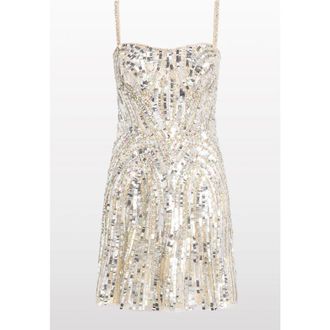 Jenny Packham Rebecca Sequin-Embelished Mini Dress in Parchment at Nordstrom, Size 10 Uk