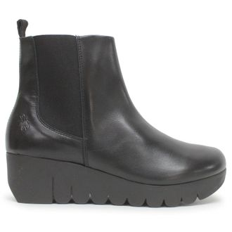 FLY London VAZE177FLY Burn Leather Womens Ankle Boots - Black - Size:UK 8