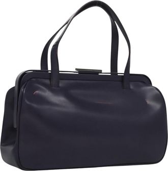 Prada Vintage Handbag Leather Purple Leather Handbag (Pre-Owned)