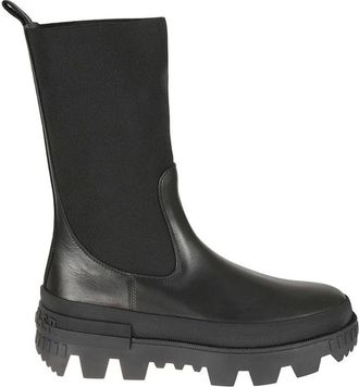Moncler Schoenen, Dames, Zwart, 37 EU, Leer, Kalfsleren Enkellaarsjes