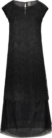 Lorena Antoniazzi Elegante kanten jurk met transparantie - Dames - Feestkleedjes - Zwart - S - Polyester - Kleedjes