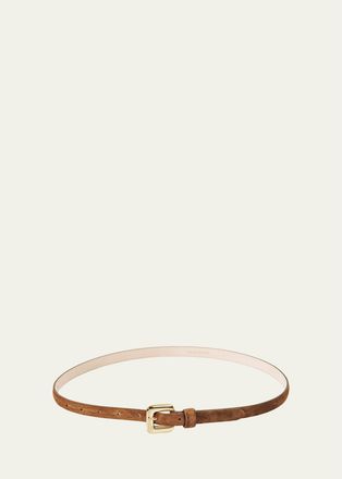 D&eacute;hanche Mara 24K Gold-Plated Suede Belt
