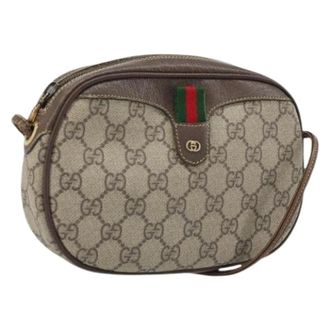 Gucci Pre-owned Vintage GG Canvas Schoudertas - Dames - Vintage Schoudertas - Beige - ONE Size - Leer - Vintage