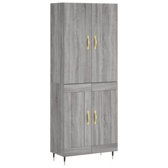 Berkfield Home Highboard Grey Sonoma 69.5x34x180 cm Engineered Wood