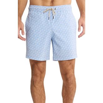 Fair Harbor The Bayberry Swim Trunks in Sky Blue Shells at Nordstrom, Size Xx-Large