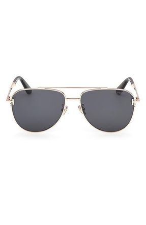 Tom Ford 59mm Aviator Sunglasses in Shiny Rose Gold at Nordstrom
