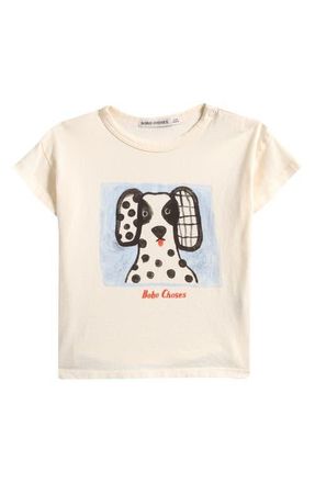 Bobo Choses Van Dog Organic Cotton T-Shirt in White at Nordstrom, Size 12M