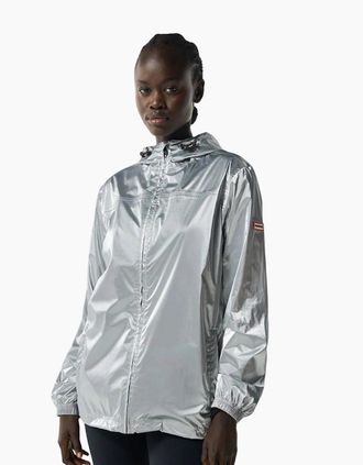 Hunter Hunter Packable Unisex Adults Silver Rain Jacket - Size: Regular/36/10/8