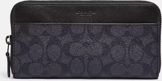 Coach Signature Canvas Accordion Zip Around Wallet