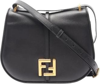Fendi Pre-owned CMon Medium Leather Shoulder Bag - Dames - Vintage Schoudertas - Zwart - ONE Size - Leer - Vintage