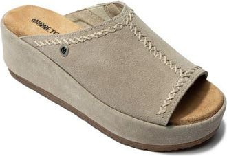 Minnetonka Paislee Wedge Sandal in Simply Taupe at Nordstrom, Size 10