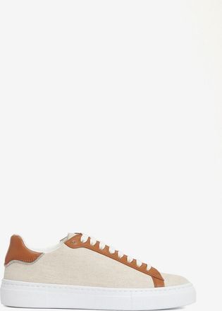 Fabiana Filippi Niedrige Schnürsneakers aus Canvas und Leder Filo Diamanté