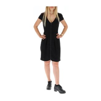 A|X Armani Exchange Zwart Rits Mini Jurk - Dames - Korte kleedjes - Zwart - 2XS - Polyester - Kleedjes