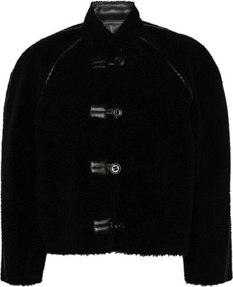 Low Classic faux-shearling jacket - women - Polyester/Artificial Leather - L - Black