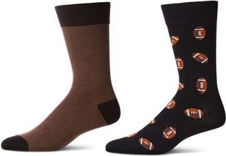 MeMoi Assorted 2-Pack Crew Socks in Black-Nude at Nordstrom, Size 10-13