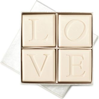 Carved Solutions Set Of 4 Aqua Mineral Monogrammed Soaps