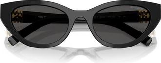 Miu Miu 54mm Butterfly Sunglasses in Black /Dark Grey at Nordstrom