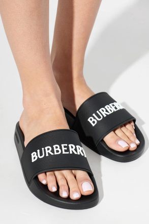 Burberry Rubber Flip-flops, Womens, Black