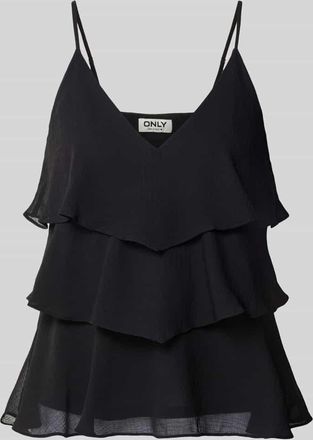 Only Regular Fit Tr&auml;gertop mit Vollants Modell LINN in Black, Gr&ouml;&szlig;e XL