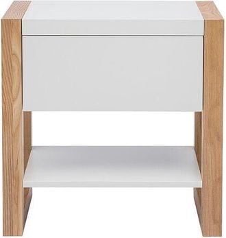 Miliboo Mesa De Noche Blanco Y Roble Armel