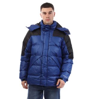 Crosshatch Mens Camptor Panel Jacket in Blue - Size Medium