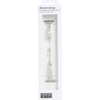 Nordstrom Rack Baguette Crystal Apple Watch Watchband in Clear- Silver at Nordstrom Rack