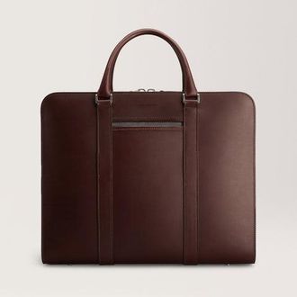 Carl Friedrik Large Briefcase - Vacchetta Leather - Dark Brown