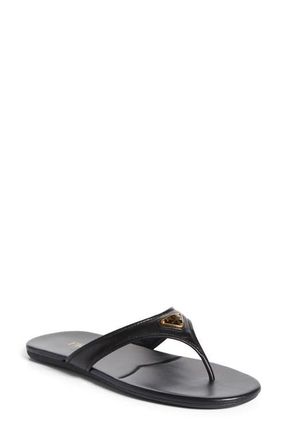 Prada Logo Flip Flop in Black at Nordstrom, Size 11.5Us