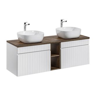 Petits Meubles Mueble lavabo 140 cm 2 nichos estratificado blanco