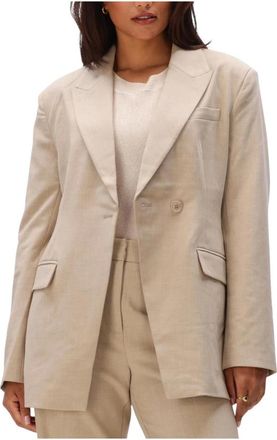 Minus Dames, Jassen, Beige, Maat: XL Leer
