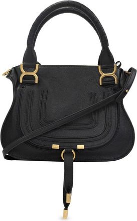 Chlo&eacute; Kleine Dubbele Draagtas - Dames - Handtassen - Zwart - ONE Size - Leer - Tassen
