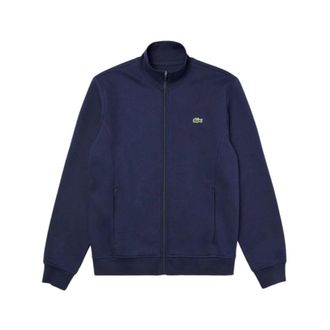 Lacoste Sweatshirt met rits van katoenmix - Heren - Vesten met rits - Blauw - S - Katoen - Hoodies & sweatvesten