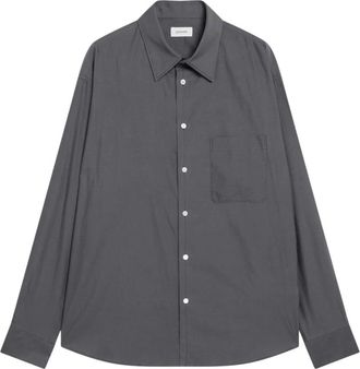 Christophe Lemaire Regular Shirt - Heren - Casual Overhemden - Grijs - M - Katoen - Overhemden