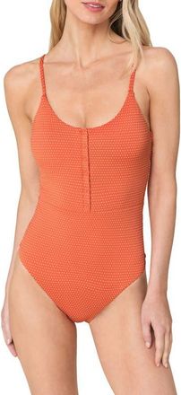 Andie Swim The Snap One-Piece Swimsuit in Marmalade at Nordstrom, Size X-Large