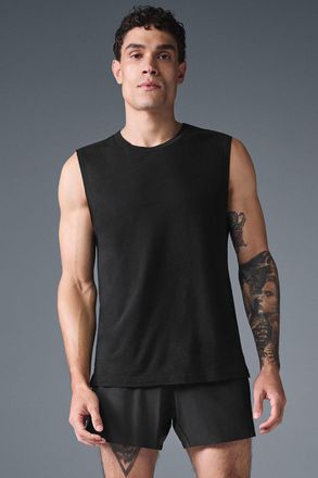 Alo | The Triumph Muscle Tank Top in Black, Size: Medium