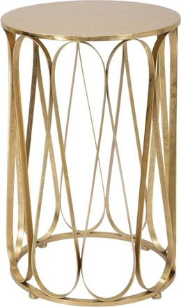 Mauro Ferretti Mesa auxiliar redonda de metal dorado con tapa dorada ø cm 37x58