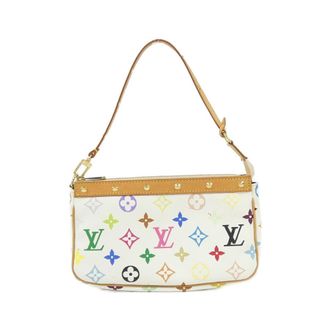 Louis Vuitton White Coated Canvas Pochette Pouch (Pre-Owned)