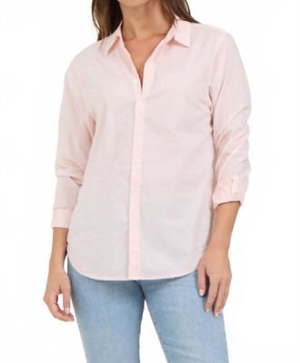 Dear John Denim Lola Solid Button Down Shirt In Pale Pink