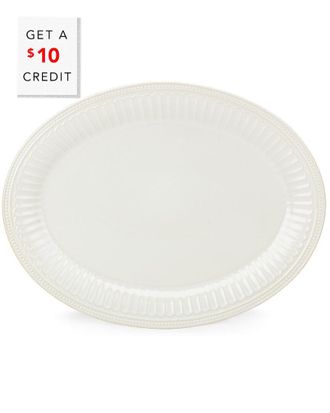 Lenox French Perle Groove White Oval Serving Platter