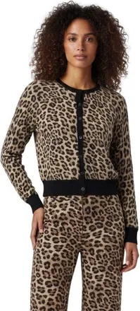 Lords of Harlech Leopard Womens Cropped Cardigan in Leopard Brown at Nordstrom, Size Xx-Large