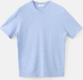 Mango Maglietta maglia sottile cotone celeste - Uomo - XL - MANGO MAN