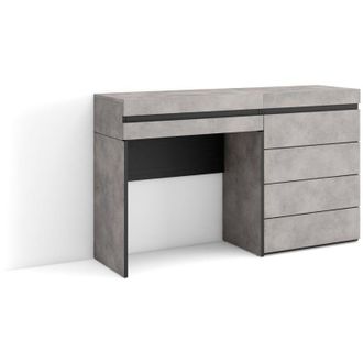 Skraut Home Skraut Home - Tocador, Dormitorio Habitaci&oacute;n, 127x75x35 Cm, Con Caj&oacute;n, C&oacute;moda, Cajonera, Estilo Moderno, Gris Cemento