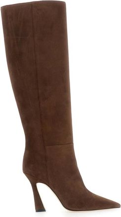 Stuart Weitzman Schoenen, Dames, Bruin, 41 EU, Leer, Vinnie Zip Boot 100