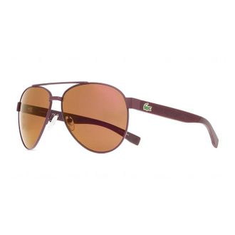 Lacoste Sunglasses Aviator Full Rim, Matte Red Frame And Brown Lens L185S615