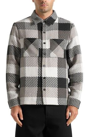 Mani&egrave;re De Voir Rune Unisex Check Overshirt in Black at Nordstrom, Size Xx-Small