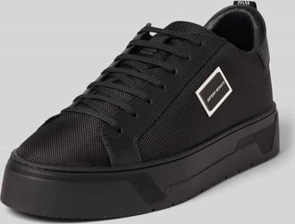Antony Morato Ledersneaker mit Label-Patch in Black, Größe 40
