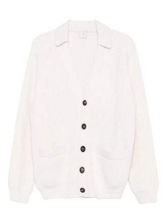 Eleventy ribbed collar cardigan - men - Fabric - L - Neutrals