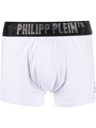 Philipp Plein Boxer con strass - Bianco
