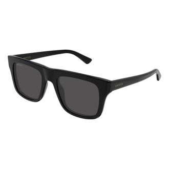 Gucci Rechthoekige Zonnebril - Heren - Zonnebrillen - Zwart - 51 MM - Nylon - Accessoires
