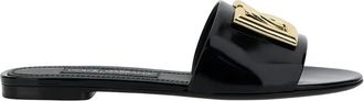 Dolce & Gabbana Slippers - Dames - Sandalen - Zwart - 36 EU - Leer - Schoenen
